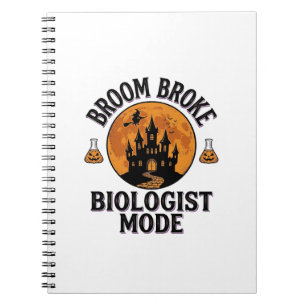 Halloween Biologist Shirt Vintage Spooky Science D Notebook