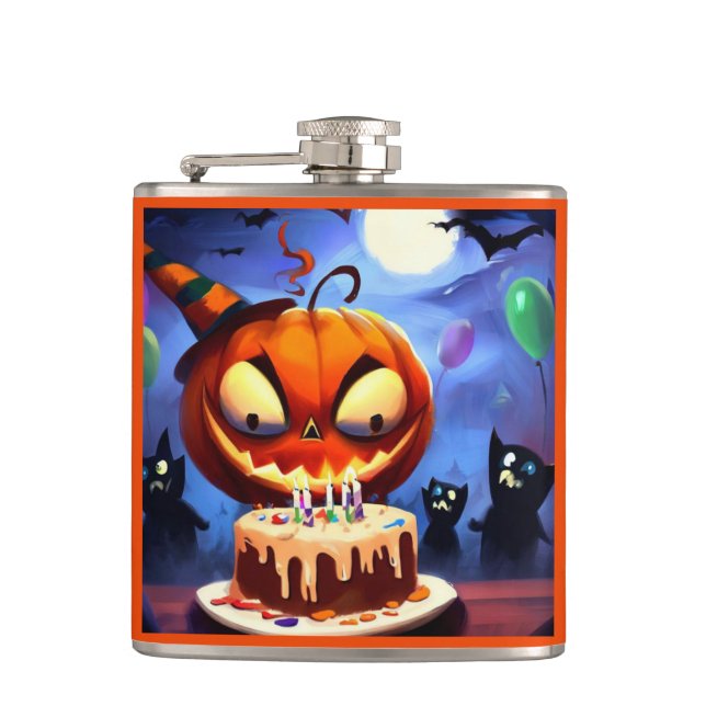 Halloween - Birthday 3 Flask (Front)