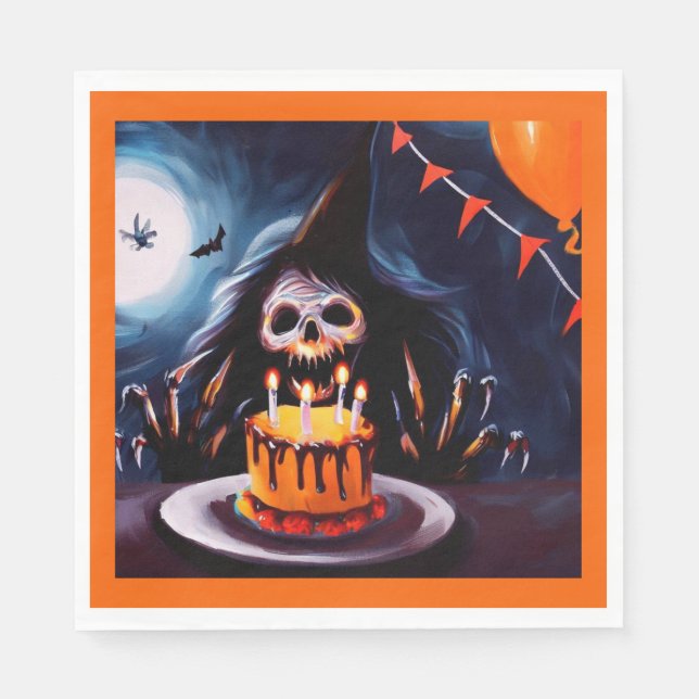 Halloween - Birthday 4 Napkins (Front)