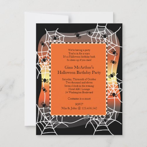 Halloween Birthday Bash Costume Party Invitation