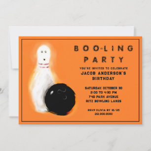 Halloween Birthday Bowling Party Invitations