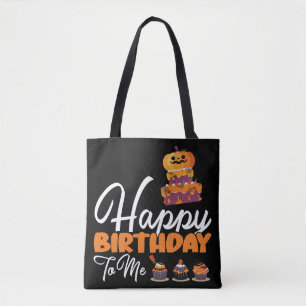 Halloween Birthday Cake Happy Birthday To Me Tote Bag