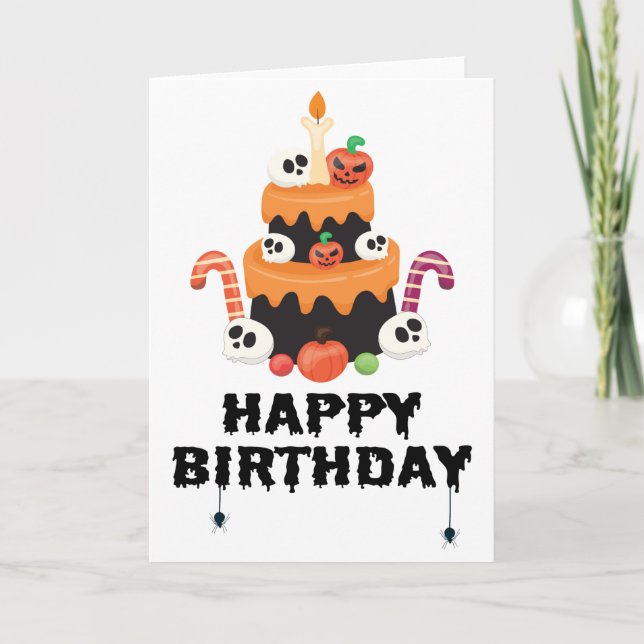 Halloween Birthday Card - October Birthday (Front)