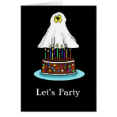 Halloween Birthday Card with Ghost and Booze (Front)