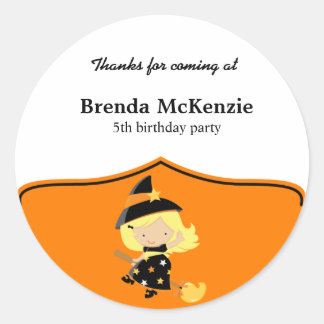 Halloween birthday costume classic round sticker