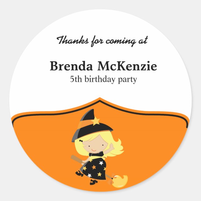 Halloween birthday costume classic round sticker (Front)