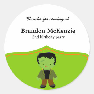Halloween birthday costume classic round sticker