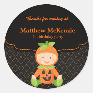 Halloween birthday costume classic round sticker