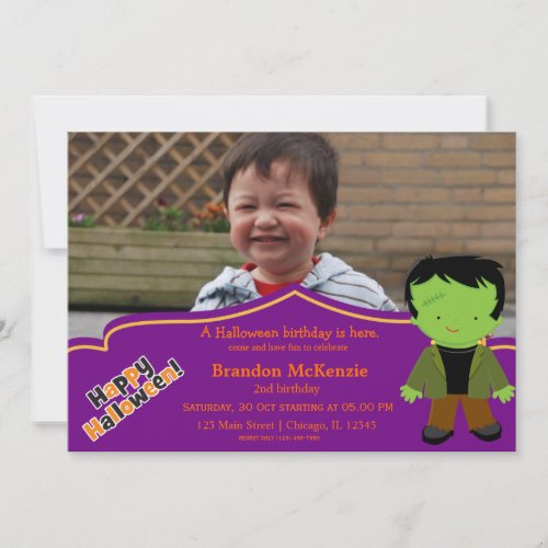 Halloween birthday costume invitations