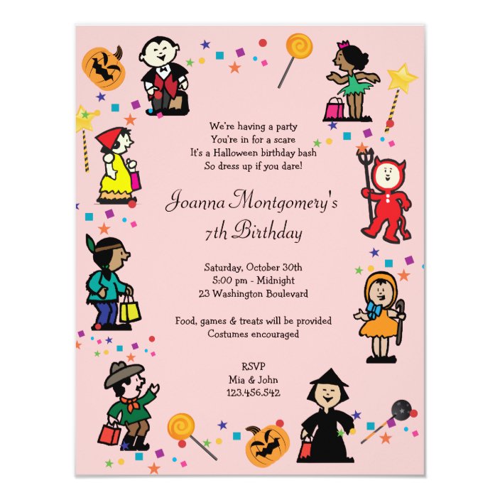 Birthday Costume Party Invitation Zazzle Birthday Costume Party
