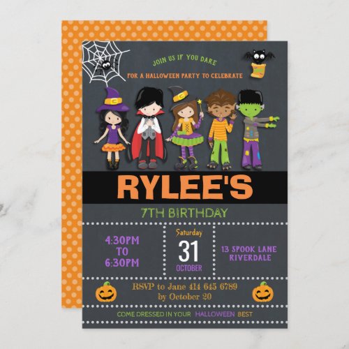 Halloween Birthday Costume Party Invitation