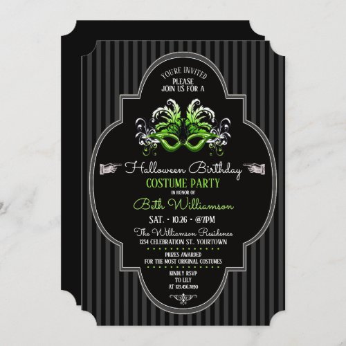 Halloween Birthday Costume Party Invitation