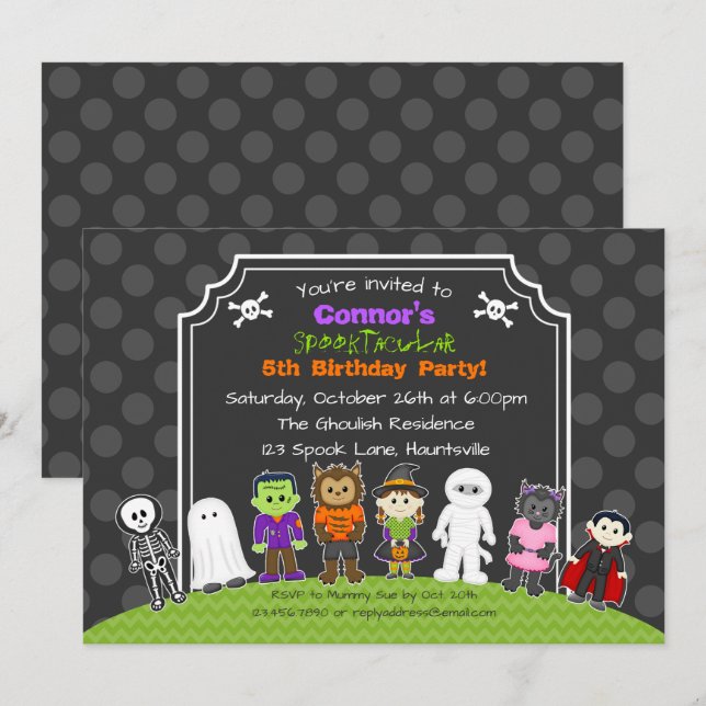 Halloween Birthday Costume Party Invitation (Front/Back)