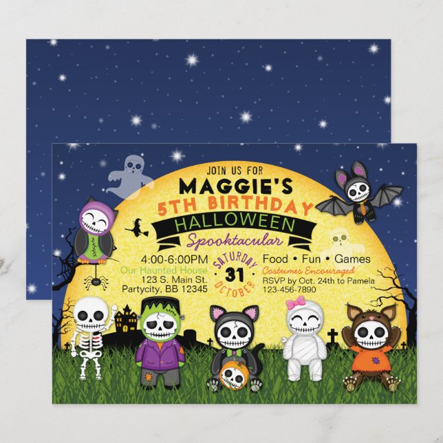 Halloween Birthday Costume Party Invitation (Front/Back)