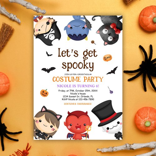 Halloween Birthday Costume Party Kids Funny Cute Invitation