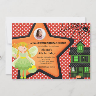 Halloween Birthday Costume (Red) Invitation