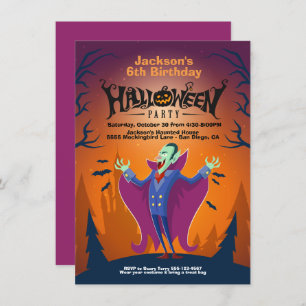 Halloween Birthday Count Dracula invitations