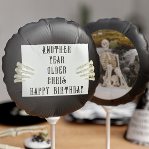 Halloween Birthday Custom Photo Black Balloon