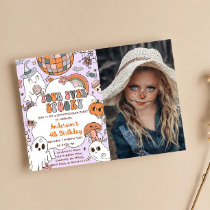 Halloween Birthday Cute Ghouls 4th Birthday Party Invitation