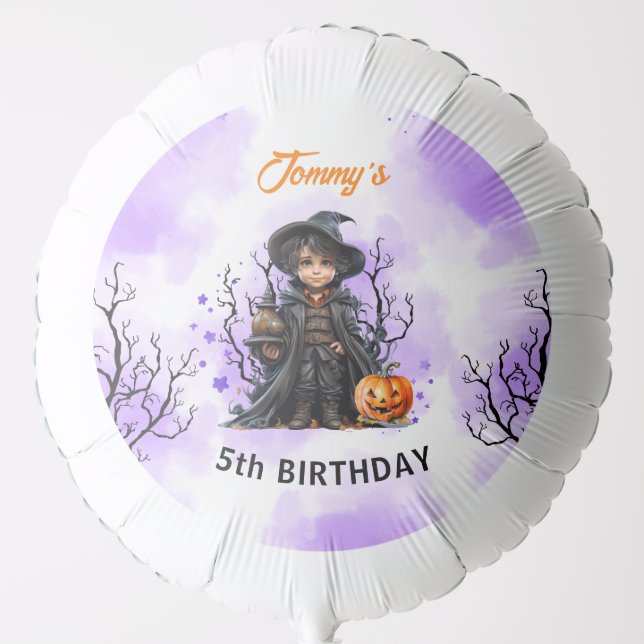 Halloween Birthday Cute Little Wizard Balloon (Front)