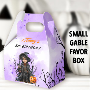 Halloween Birthday Cute Little Wizard Small Gable Favor Boxes