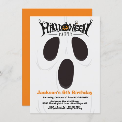 Halloween Birthday Ghost Face invitations