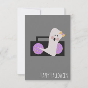 Halloween Birthday Ghost Radio Music Lovers Card