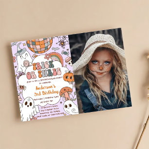Halloween Birthday Ghouls Three Birthday Party Invitation
