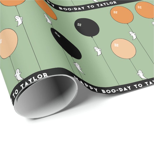Halloween Birthday Gift Wrapping Paper (Roll Corner)