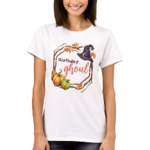 Halloween Birthday Girl Fall Tshirt Customizable