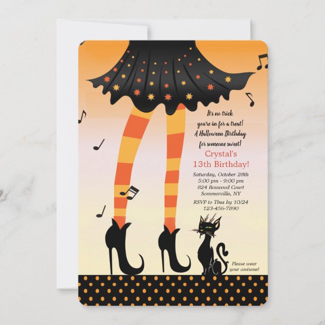 Halloween Birthday Girl Invitation (Front)