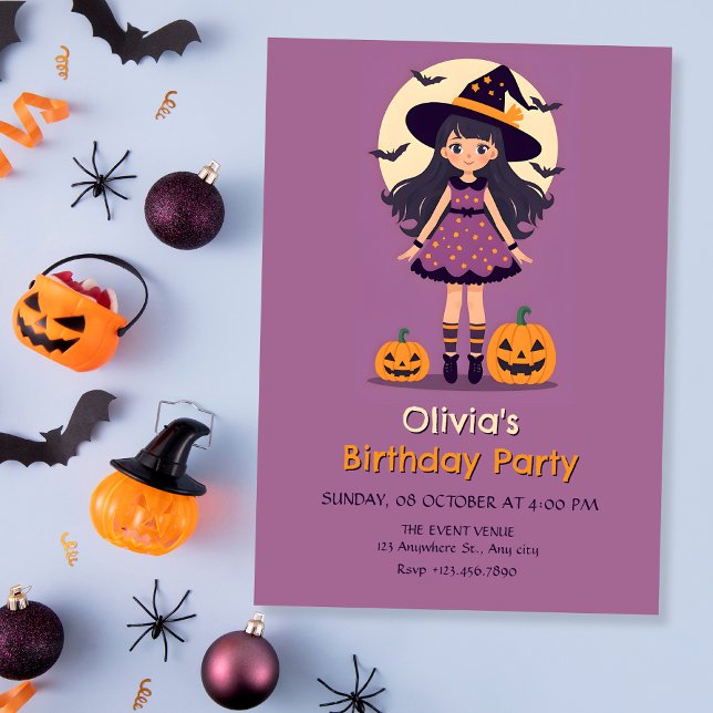 Halloween birthday girl  invitation (Creator Uploaded)