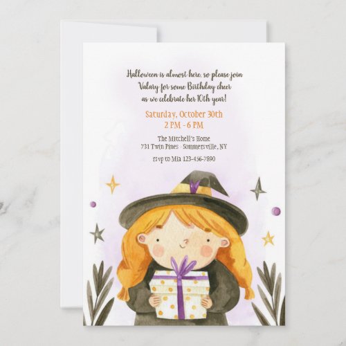 Halloween Birthday Girl Invitation