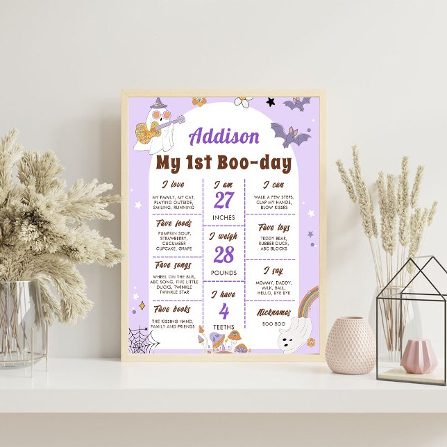 Halloween Birthday Groovy Party Milestone Sign (Creator Uploaded)