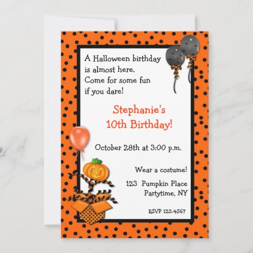 Halloween Birthday Invitation