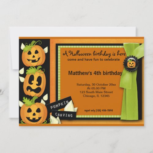 Halloween Birthday Invitations