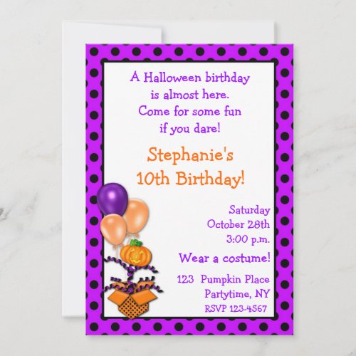 Halloween Birthday Invitation
