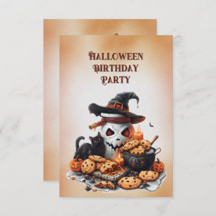 Halloween Birthday Invitation 8 Year Old