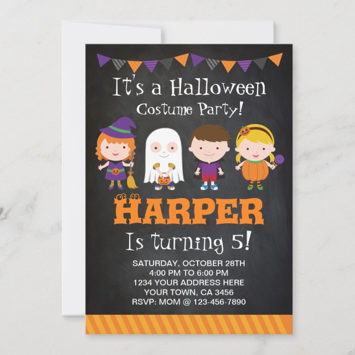 Halloween Birthday Invitation Costume Party Invitation Zazzle Com
