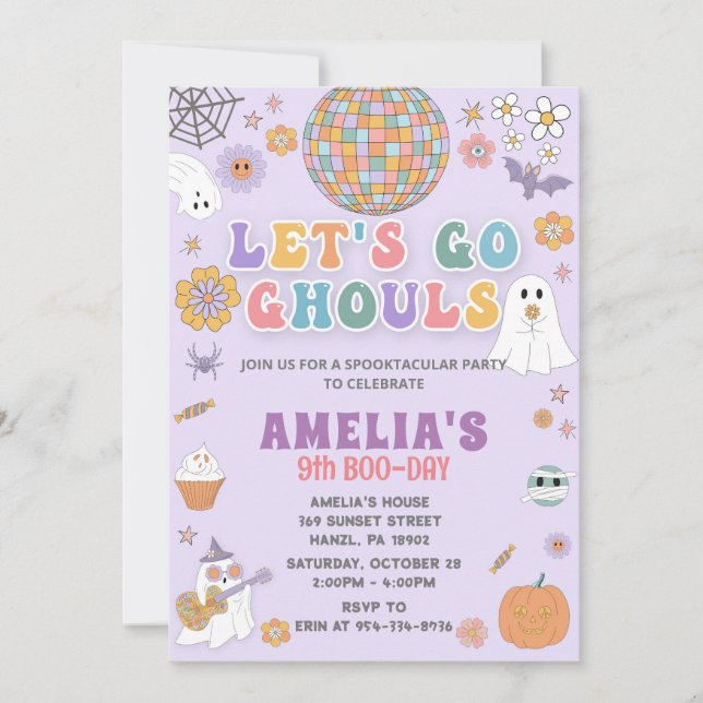 Halloween Birthday Invitation | Editable Halloween (Front)