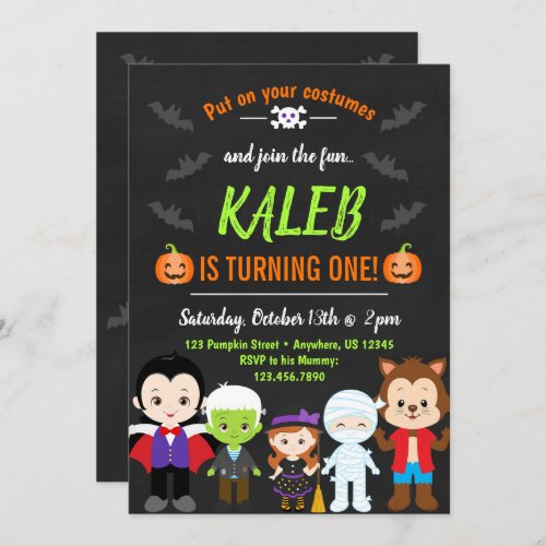 Halloween Birthday Invitation Kids