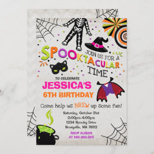 Halloween Birthday Invitation Spooktacular Party