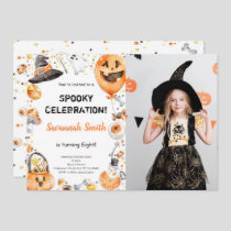 Halloween Birthday Invitation with photo
