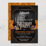 Halloween Birthday Invitation with spiderwebs<br><div class="desc">Personalized Halloween Birthday Invitation that is editable to your liking.</div>