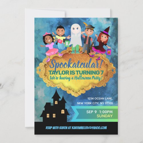 Halloween Birthday Invitations