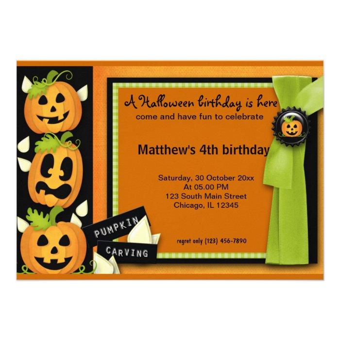 Halloween Birthday Invitations