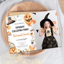 Halloween Birthday Invitations with Photo