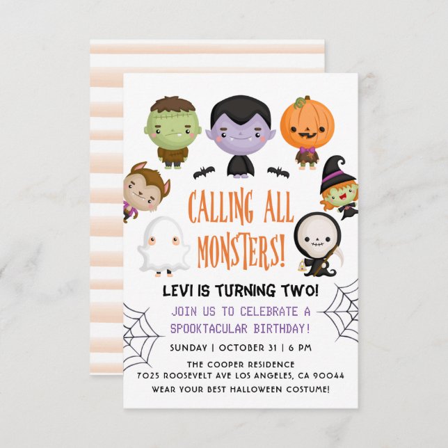 Halloween Birthday Invite (Front/Back)