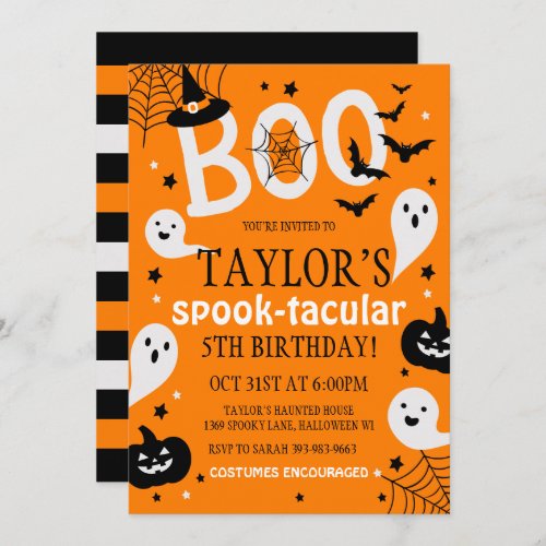 Halloween Birthday Invite Halloween Invitation