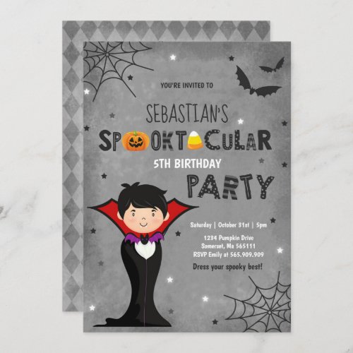 Halloween Birthday Invite Vampire Halloween Party
